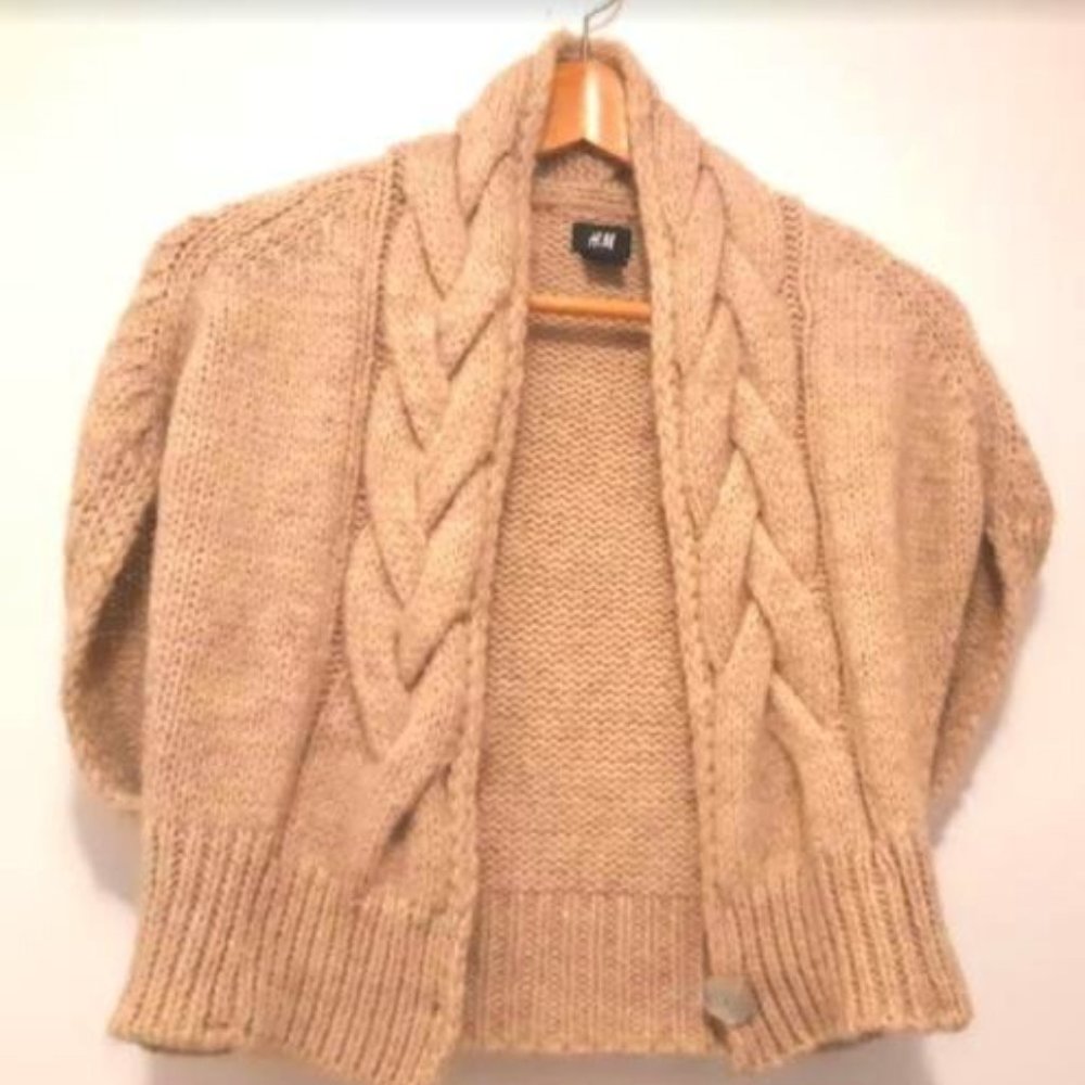 H&M Cardigan, Tan Color, Wool Blend, Women's Size M